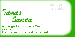 tamas santa business card